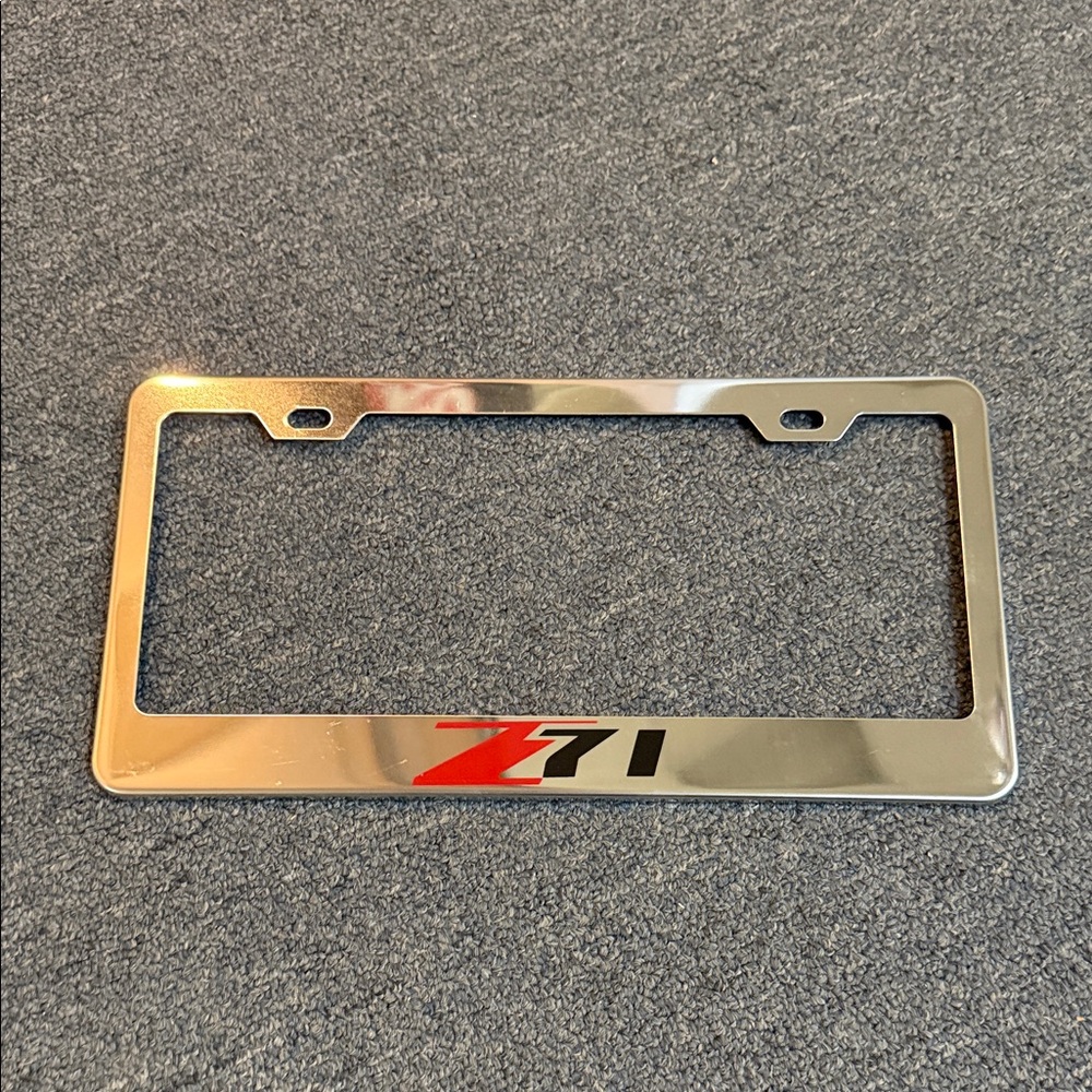 Chevrolet Z71 Chrome Silver Metal License Plate Frame